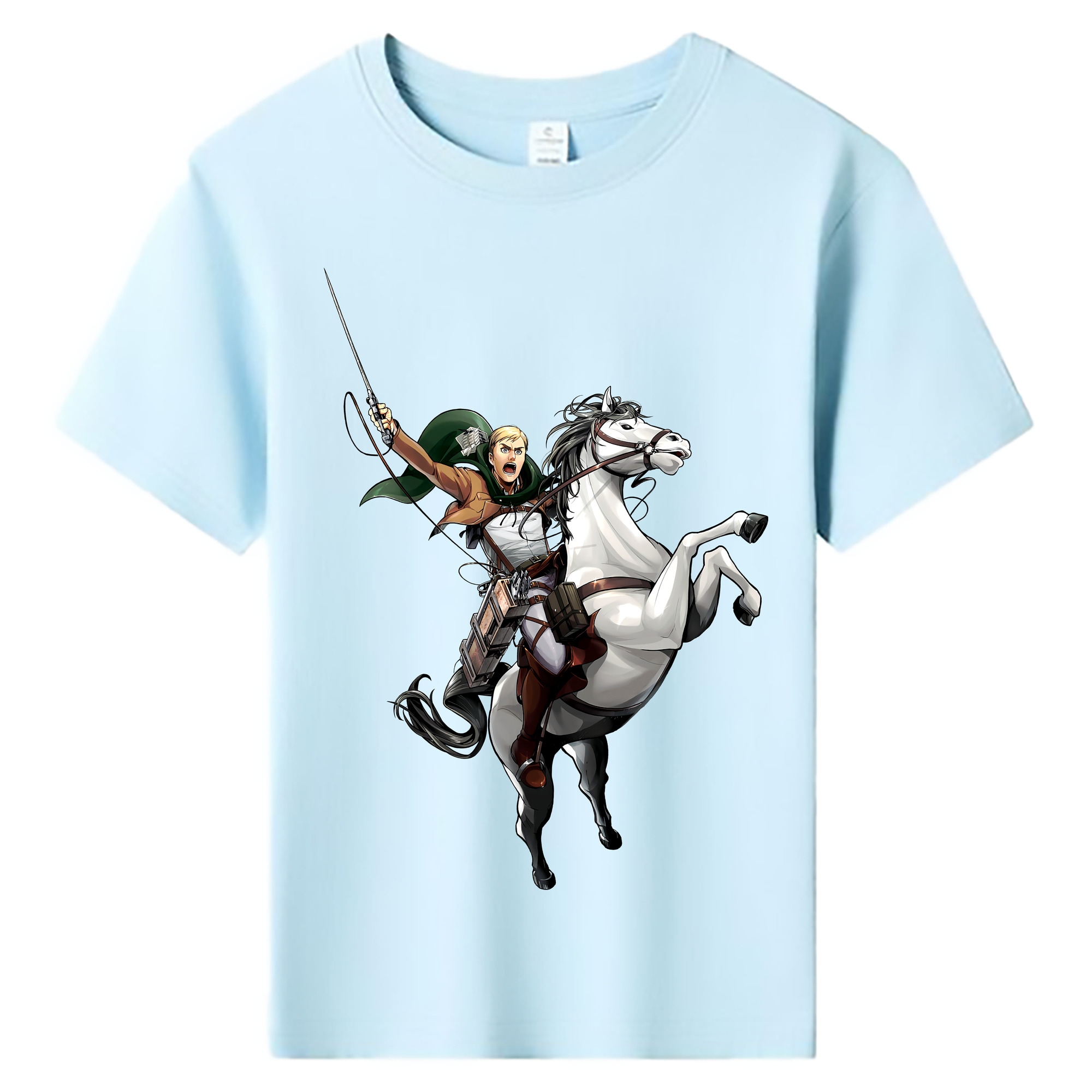 （画像用） 進撃の巨人 エルヴィン・スミス Attack on Titan Erwin Smith 綿100％キッズTシャツ（フロントプリント）
